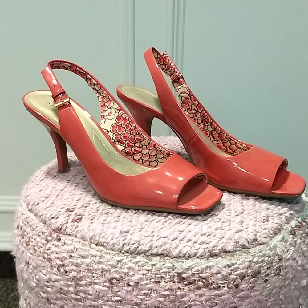 Tahari coral slingback pumps